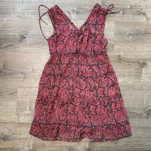 AMerican Eagle Outfitters Womens Sz 4 Boho Sheer Tiered Dress Ruffle - Picture 5 of 8